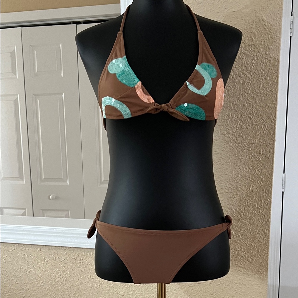 Victoria's Secret Brown and Teal Bikini